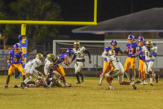 Fernandina Beach Pirates football in the SSAA quarterfinal against Paxon School for Advanced Studies Golden Eagles. Photo by Ashley Chandler/News-Leader
