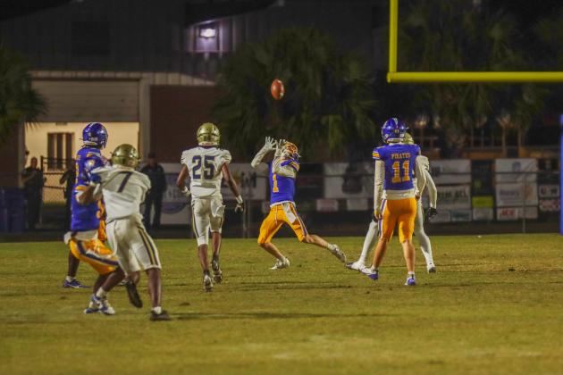 Fernandina Beach Pirates football in the SSAA quarterfinal against Paxon School for Advanced Studies Golden Eagles. Photo by Ashley Chandler/News-Leader