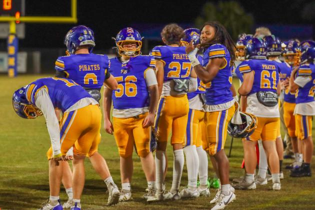 Fernandina Beach Pirates football in the SSAA quarterfinal against Paxon School for Advanced Studies Golden Eagles. Photo by Ashley Chandler/News-Leader