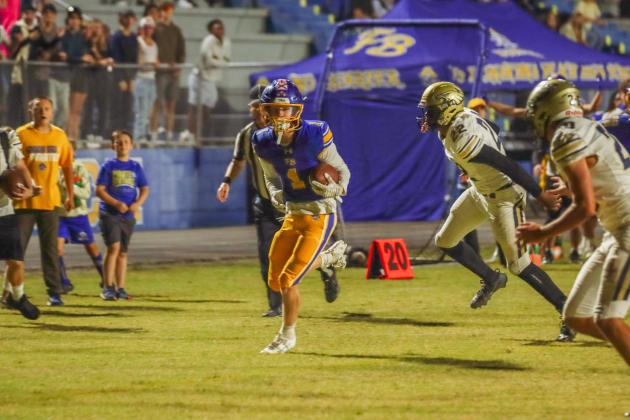 Fernandina Beach Pirates football in the SSAA quarterfinal against Paxon School for Advanced Studies Golden Eagles. Photo by Ashley Chandler/News-Leader