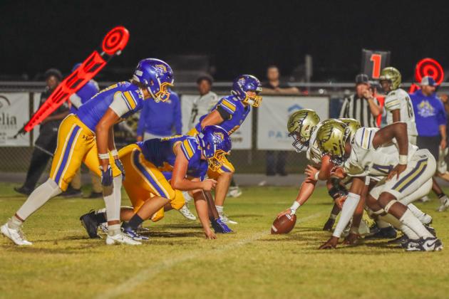 Fernandina Beach Pirates football in the SSAA quarterfinal against Paxon School for Advanced Studies Golden Eagles. Photo by Ashley Chandler/News-Leader