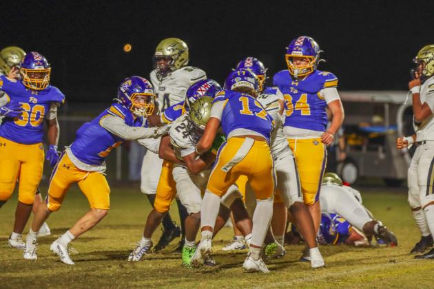 Fernandina Beach Pirates football in the SSAA quarterfinal against Paxon School for Advanced Studies Golden Eagles. Photo by Ashley Chandler/News-Leader