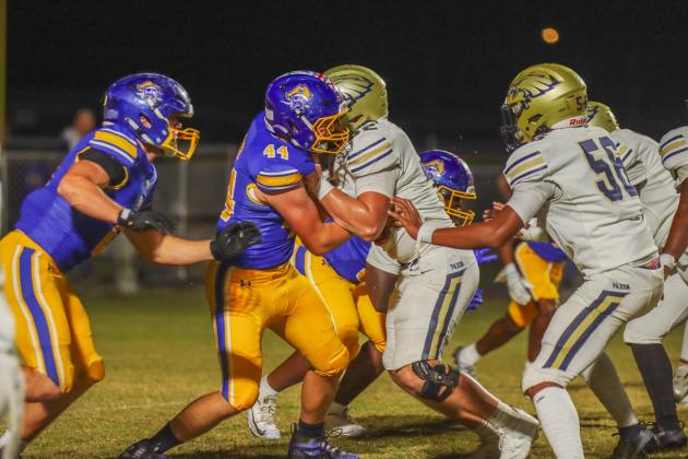 Fernandina Beach Pirates football in the SSAA quarterfinal against Paxon School for Advanced Studies Golden Eagles. Photo by Ashley Chandler/News-Leader