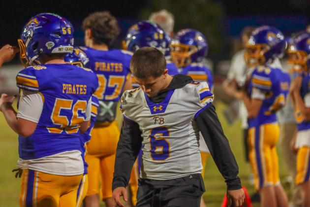 Fernandina Beach Pirates football in the SSAA quarterfinal against Paxon School for Advanced Studies Golden Eagles. Photo by Ashley Chandler/News-Leader
