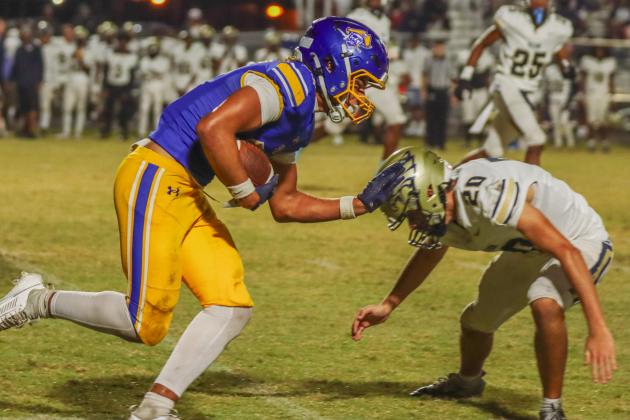 Fernandina Beach Pirates football in the SSAA quarterfinal against Paxon School for Advanced Studies Golden Eagles. Photo by Ashley Chandler/News-Leader