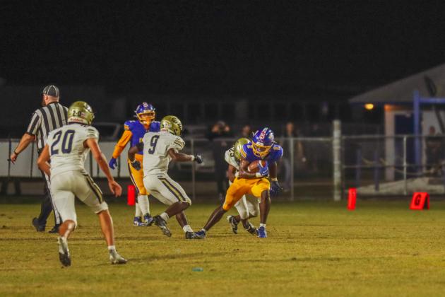 Fernandina Beach Pirates football in the SSAA quarterfinal against Paxon School for Advanced Studies Golden Eagles. Photo by Ashley Chandler/News-Leader