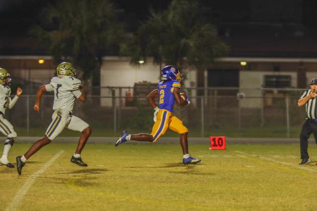 Fernandina Beach Pirates football in the SSAA quarterfinal against Paxon School for Advanced Studies Golden Eagles. Photo by Ashley Chandler/News-Leader