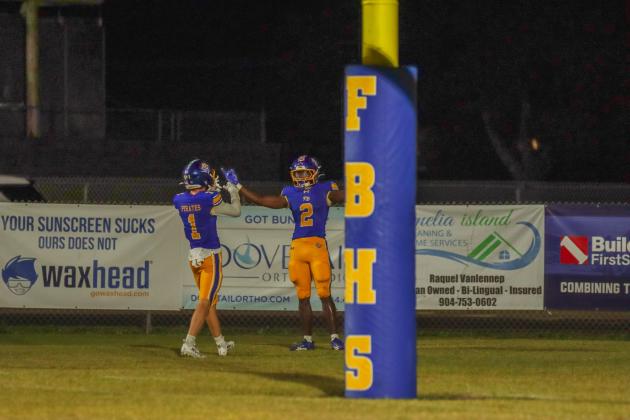 Fernandina Beach Pirates football in the SSAA quarterfinal against Paxon School for Advanced Studies Golden Eagles. Photo by Ashley Chandler/News-Leader