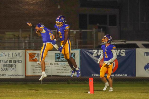 Fernandina Beach Pirates football in the SSAA quarterfinal against Paxon School for Advanced Studies Golden Eagles. Photo by Ashley Chandler/News-Leader