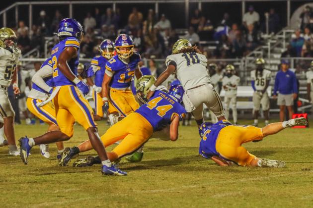 Fernandina Beach Pirates football in the SSAA quarterfinal against Paxon School for Advanced Studies Golden Eagles. Photo by Ashley Chandler/News-Leader