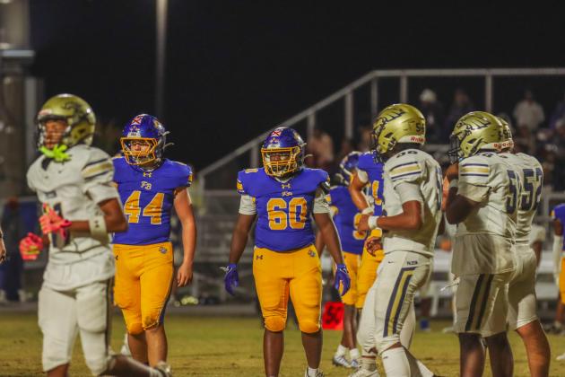Fernandina Beach Pirates football in the SSAA quarterfinal against Paxon School for Advanced Studies Golden Eagles. Photo by Ashley Chandler/News-Leader