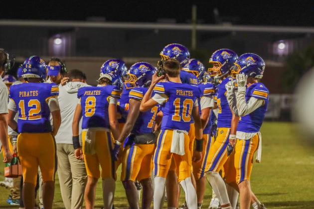 Fernandina Beach Pirates football in the SSAA quarterfinal against Paxon School for Advanced Studies Golden Eagles. Photo by Ashley Chandler/News-Leader
