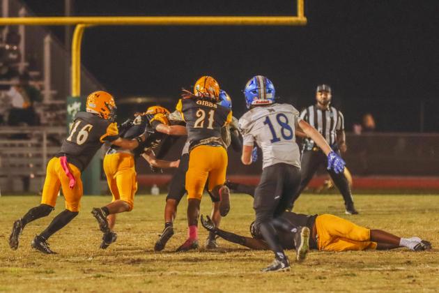 Hornet football on Oct. 31. Photo by Ashley Chandler/News-Leader