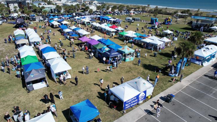 A drone shot from above the Right Whale Festival held Nov. 1 and 2. DRONE SHOT PROVIDED BY THE RIGHT WHALE FESTIVAL
