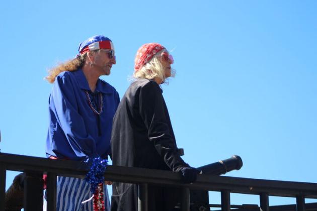 Members of the Fernandina Beach Pirates Club in the parade. By Marisa DeMar/News-Leader