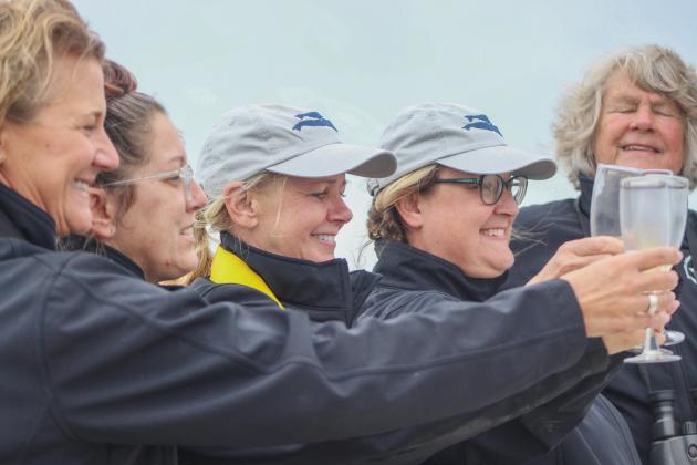 Amelia Island Whale Ambassadors celebrate the first whale sighting at the Seaside Amelia Inn on Tuesday, Dec. 2. By Marisa DeMar
