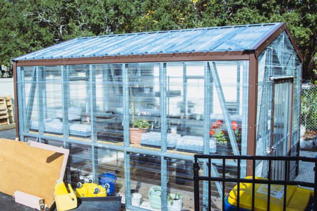 The greenhouse Monday at the Barnabas Center in Fernandina Beach. Photo by Ashley Chandler/News-Leader
