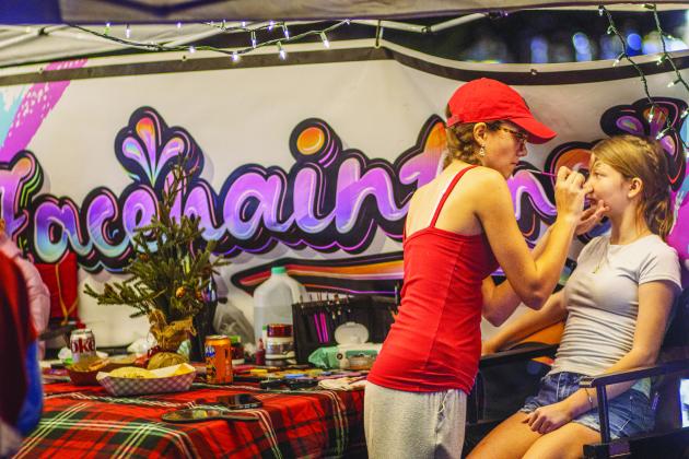 The face painting booth at the Nassau County tree lighting event. Photo by Ashley Chandler/News-Leader