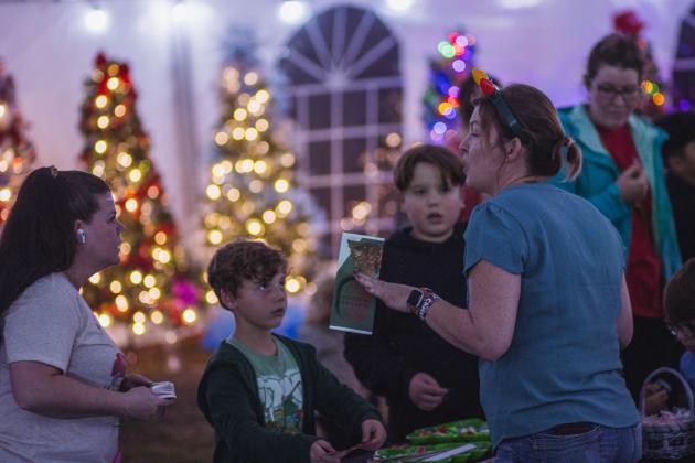Inside the Nassau County tent at the tree lighting event Friday at the Robert M. Foster Justice Center in Yulee. Photo by Ashley Chandler/News-Leader
