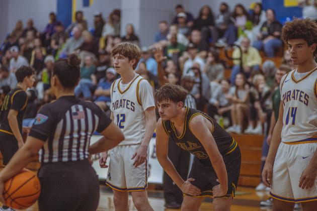 The boys varsity basketball teams from Fernandina beach and Yulee high school faced off in Fernandina Beach on Dec. 5. Photo by Ashley Chandler/News-Leader