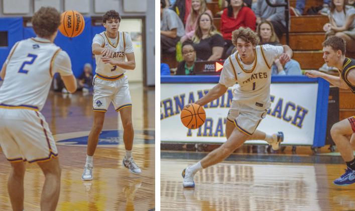 The boys varsity basketball teams from Fernandina beach and Yulee high school faced off in Fernandina Beach on Dec. 5. Photo by Ashley Chandler/News-Leader