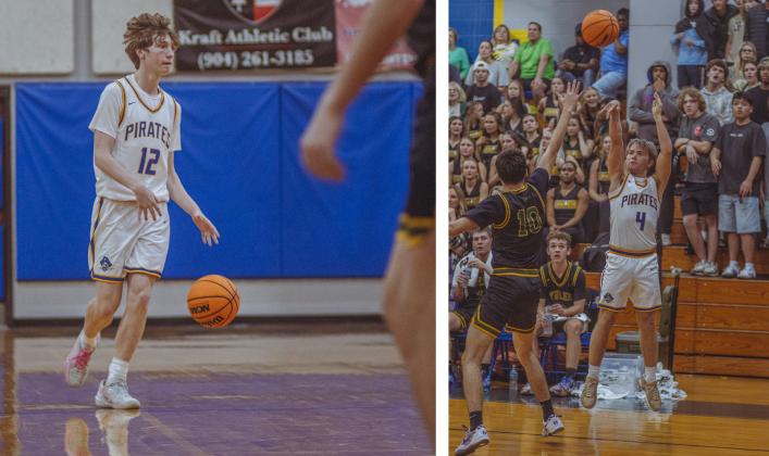 The boys varsity basketball teams from Fernandina beach and Yulee high school faced off in Fernandina Beach on Dec. 5. Photo by Ashley Chandler/News-Leader
