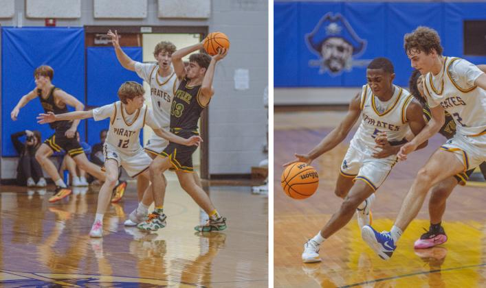 The boys varsity basketball teams from Fernandina beach and Yulee high school faced off in Fernandina Beach on Dec. 5. Photo by Ashley Chandler/News-Leader