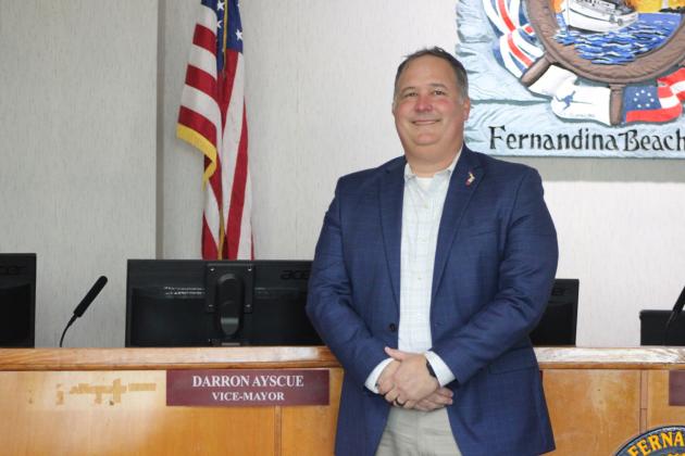 Darron Ayscue the Vice Mayor of the City of Fernandina Beach at the City Hall commission chambers on Jan. 16. By Marisa DeMar/News-Leader