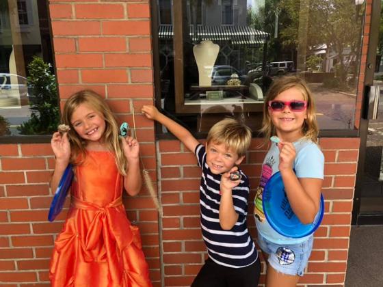 Local kids find hidden shells downtown Fernandina Beach. Submitted photo 