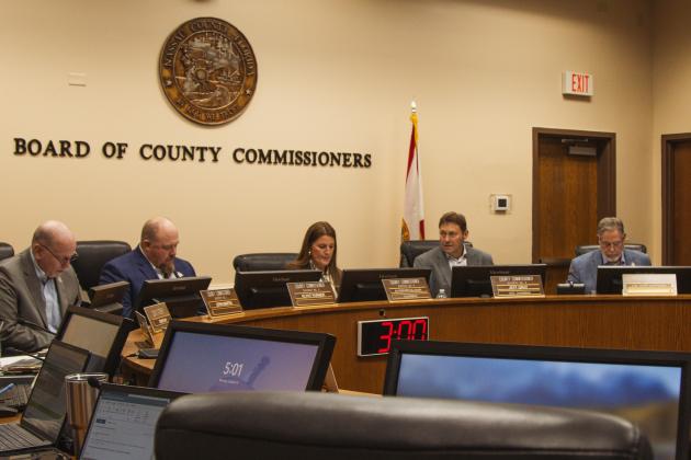 The Board of County Commissioners meets earlier this month in the commission chambers at the James S. Page Governmental Complex. Photo by Ashley Chandler/News-Leader