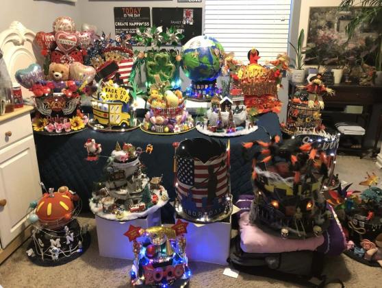 Marlon (Maui) Capule’s complete holiday hat collection.