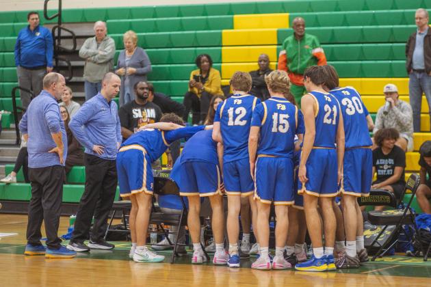 Fernandina Beach High varsity basketball players Friday. Photo by Ashley Chandler/News-Leader