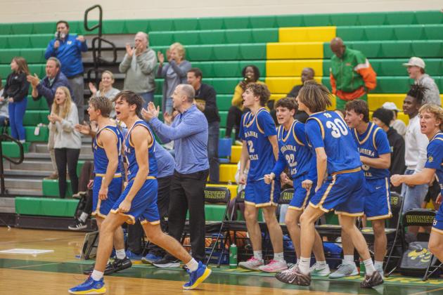 Fernandina Beach High varsity basketball players Friday. Photo by Ashley Chandler/News-Leader