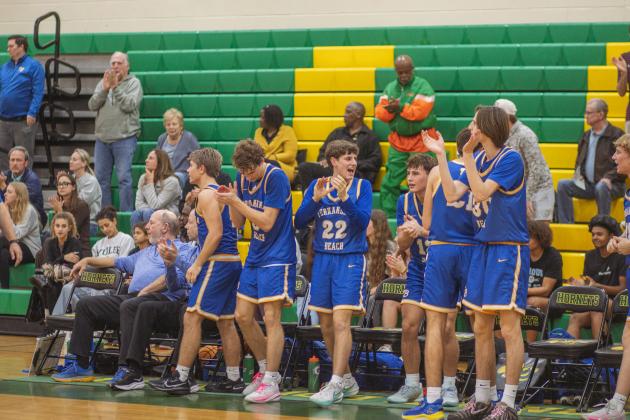 Fernandina Beach High varsity basketball players Friday. Photo by Ashley Chandler/News-Leader