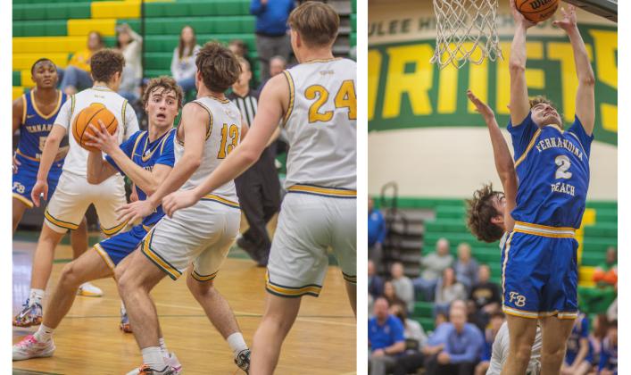 Fernandina Beach vs. Yulee varsity boys basketball Jan. 23. Photo by Ashley Chandler/News-Leader