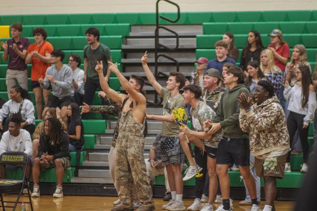 The Pirate student section during Fernandina Beach vs. Yulee varsity boys basketball Jan. 23. Photo by Ashley Chandler/News-Leader