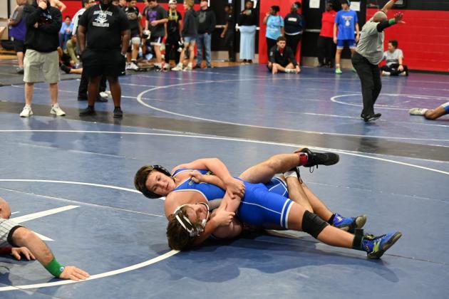 Fernandina Beach wrestler Chase Harris competes over winter break. Photo courtesy of Eric Kubatzke