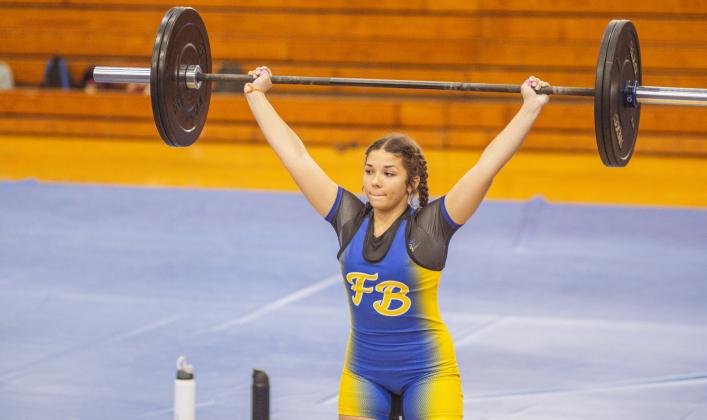 The Pirate girls weightlifting team competed against West Nassau earlier this month. Photo by Ashley Chandler/News-Leader