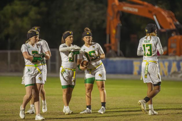 The Fernandina Beach and Yulee high school flag football teams faced off Wednesday in Fernandina Beach. Photo by Ashley Chandler/News-Leader