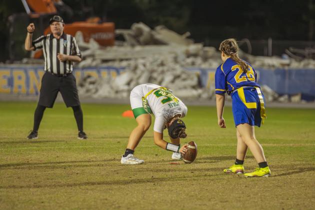 The Fernandina Beach and Yulee high school flag football teams faced off Wednesday in Fernandina Beach. Photo by Ashley Chandler/News-Leader