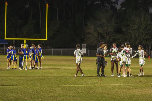 The Fernandina Beach and Yulee high school flag football teams faced off Wednesday in Fernandina Beach. Photo by Ashley Chandler/News-Leader