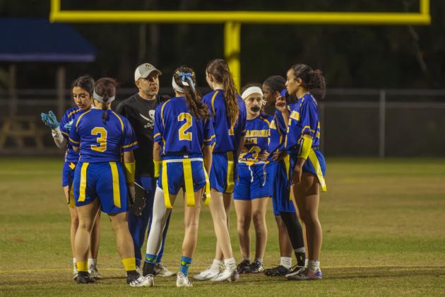 The Fernandina Beach and Yulee high school flag football teams faced off Wednesday in Fernandina Beach. Photo by Ashley Chandler/News-Leader