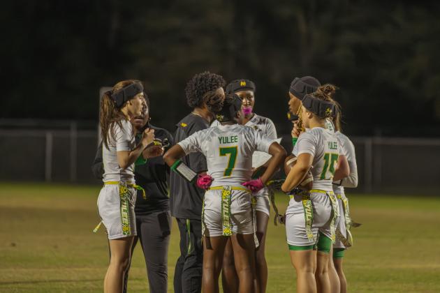 The Fernandina Beach and Yulee high school flag football teams faced off Wednesday in Fernandina Beach. Photo by Ashley Chandler/News-Leader
