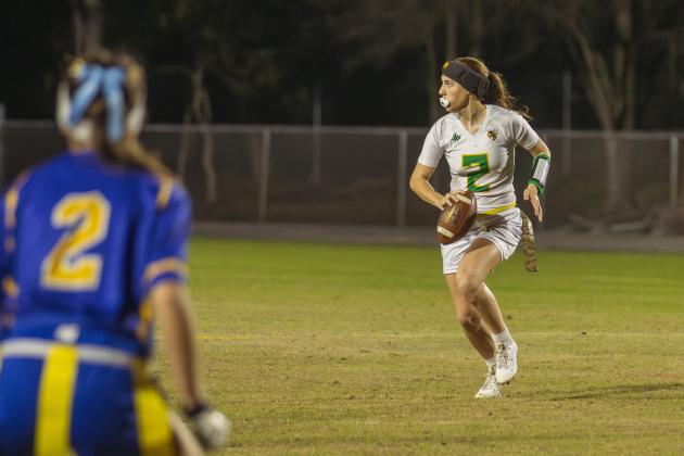 The Fernandina Beach and Yulee high school flag football teams faced off Wednesday in Fernandina Beach. Photo by Ashley Chandler/News-Leader