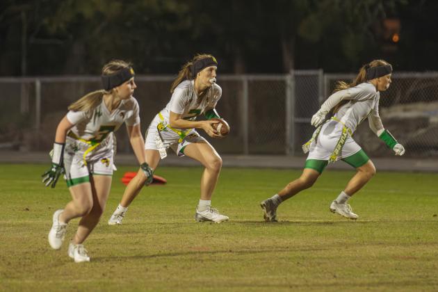 The Fernandina Beach and Yulee high school flag football teams faced off Wednesday in Fernandina Beach. Photo by Ashley Chandler/News-Leader