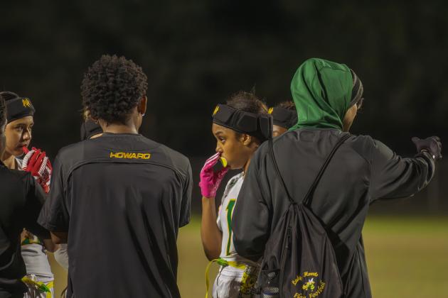 The Fernandina Beach and Yulee high school flag football teams faced off Wednesday in Fernandina Beach. Photo by Ashley Chandler/News-Leader