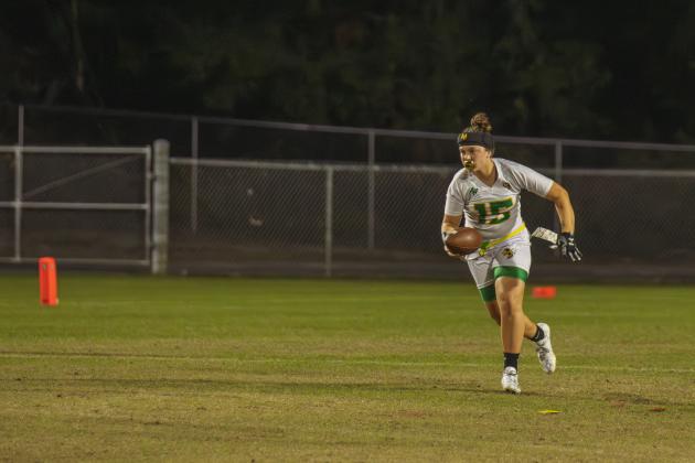 The Fernandina Beach and Yulee high school flag football teams faced off Wednesday in Fernandina Beach. Photo by Ashley Chandler/News-Leader
