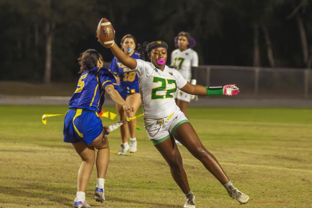 The Fernandina Beach and Yulee high school flag football teams faced off Wednesday in Fernandina Beach. Photo by Ashley Chandler/News-Leader