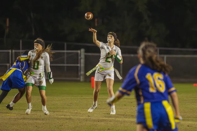 The Fernandina Beach and Yulee high school flag football teams faced off Wednesday in Fernandina Beach. Photo by Ashley Chandler/News-Leader