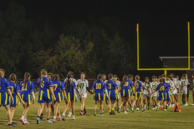 The Fernandina Beach and Yulee high school flag football teams faced off Wednesday in Fernandina Beach. Photo by Ashley Chandler/News-Leader